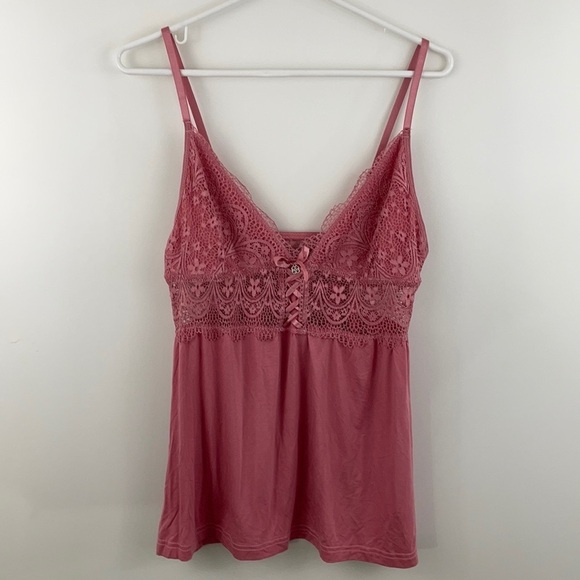 Daisy Fuentes Other - Daisy Fuentes Blush Pink Lace Sleep Tank
